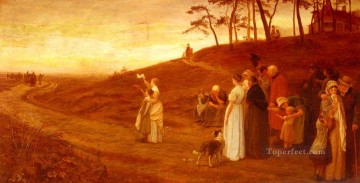 移民の出発 田舎の家族 フレデリック・E・モーガン Oil Paintings